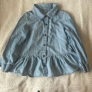 Old Navy Cotton Button Down Long Sleeve Dress Toddler 3T
